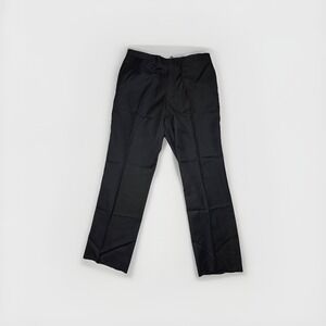 Jos A Bank Joseph Slim Fit Black Dress Pants Men 37x31 100% Wool Flat Front